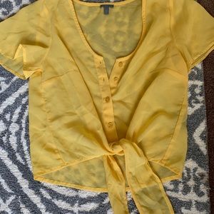 Charlotte Russe sheer yellow top